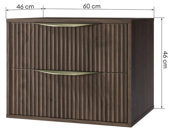 Hector Závesná skrinka pod umývadlo Avila s doskou 60 cm orech
