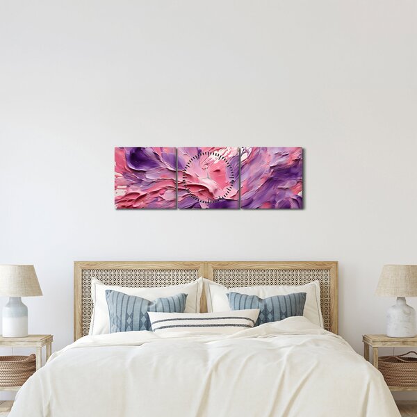 Obraz - Romantická abstrakcia (s hodinami) (90x30 cm)