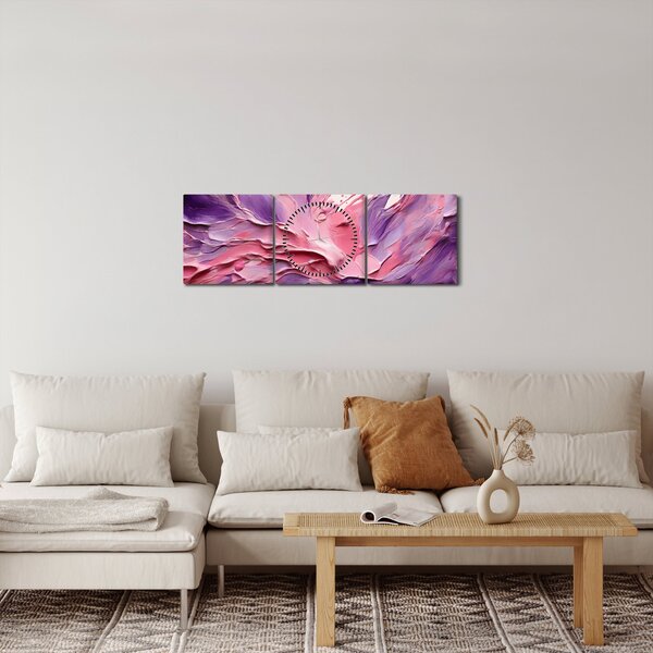 Obraz - Romantická abstrakcia (s hodinami) (90x30 cm)