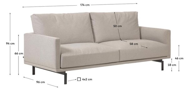 Béžová ženilková pohovka 174 cm Galene – Kave Home