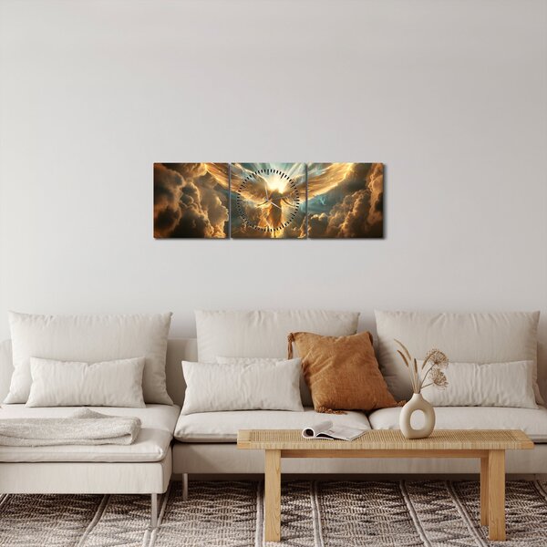 Obraz - Anjelská mytológia (s hodinami) (90x30 cm)