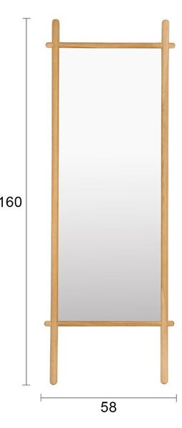 Stojacie zrkadlo s dreveným rámom 58x160 cm Solene – White Label