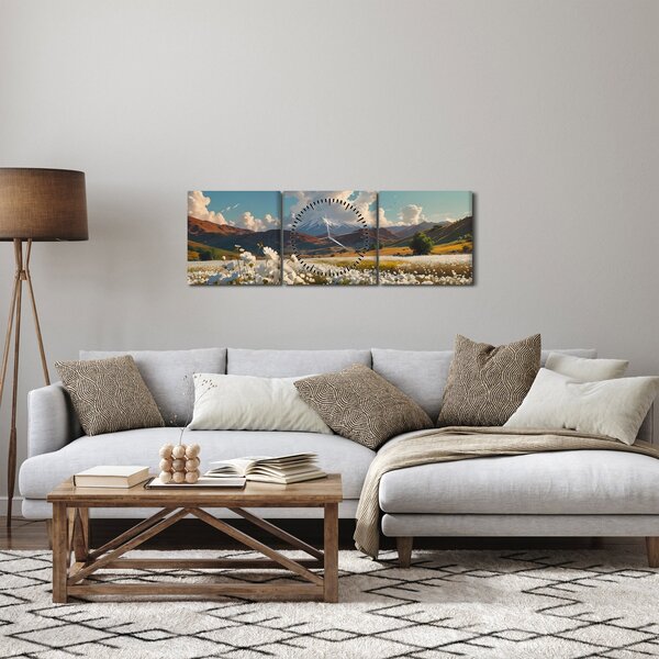 Obraz - Pokojná krajina (s hodinami) (90x30 cm)