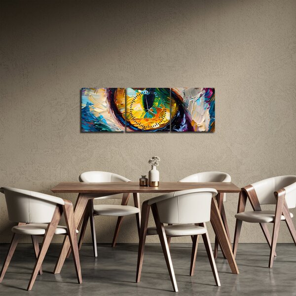 Obraz - Maľba mačacieho oka (s hodinami) (90x30 cm)
