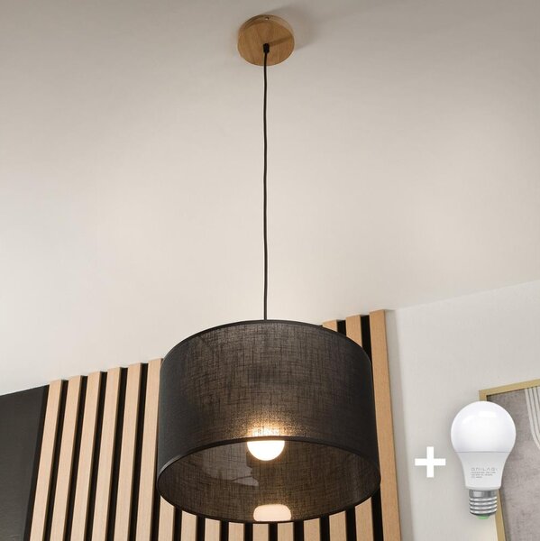 Brilagi - LED Luster na lanku ANTHONY 1xE27/60W/230V dub/čierna