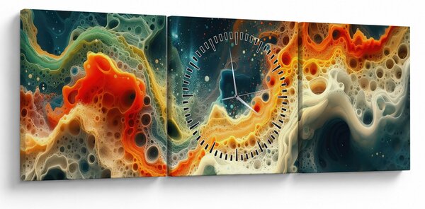 Obraz - Moderné abstrakcie (s hodinami) (90x30 cm)