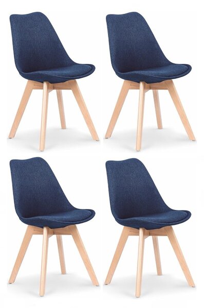 Halmar Jedálenské stoličky K303, sada 4 ks - tmavě modrá