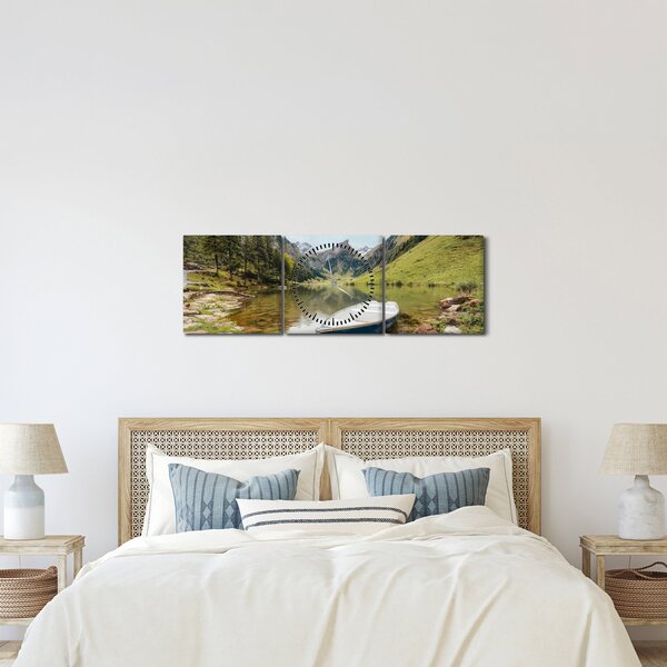 Obraz - Seealpsee, jazero Švajčiarska (s hodinami) (90x30 cm)