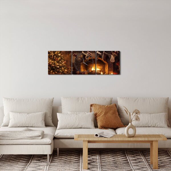 Obraz - Vianočná atmosféra (s hodinami) (90x30 cm)