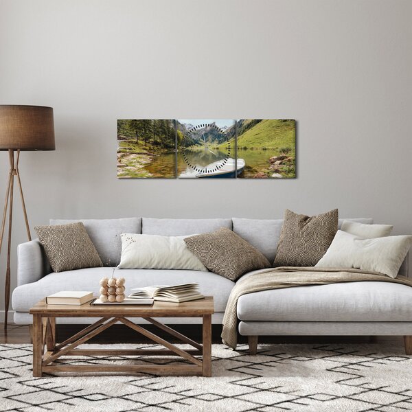 Obraz - Seealpsee, jazero Švajčiarska (s hodinami) (90x30 cm)