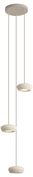 Moderná závesná lampa béžová s okrúhlym tienidlom 3-svetelná - Concerto