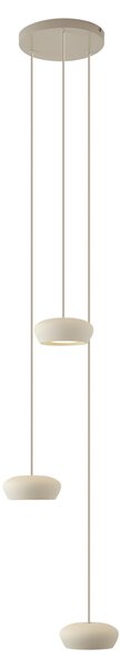 Moderná závesná lampa béžová s okrúhlym tienidlom 3-svetelná - Concerto