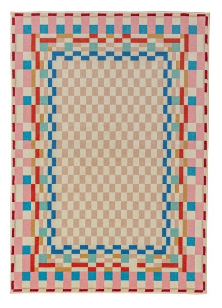 Koberec s prímesou vlny 180x230 cm Checkered Border – Flair Rugs