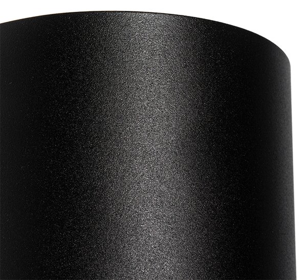 Okrúhla dizajnová nástenná lampa čierna - Sabbir