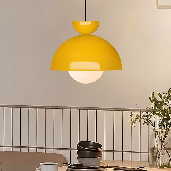 Žlté závesné svietidlo s kovovým tienidlom ø 25 cm Arta – Opviq lights