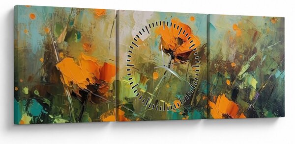 Obraz - Kvitne (s hodinami) (90x30 cm)