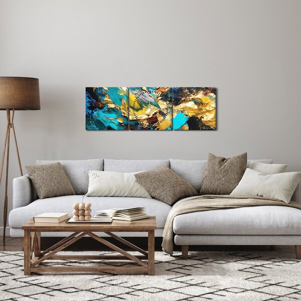 Obraz - Textúrovaná olejomaľba (s hodinami) (90x30 cm)