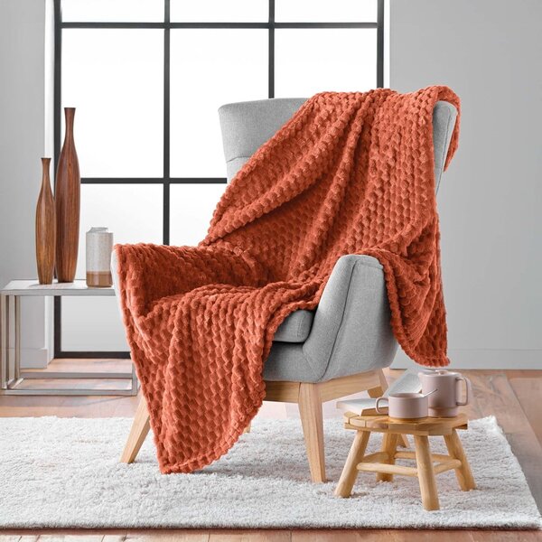 Deka z mikroflanelu v terakotovej farbe 125x150 cm Mini Frosty – douceur d'intérieur