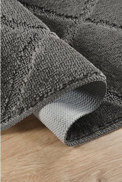 Antracitové kúpeľňové predložky v súprave 2 ks 50x80 cm Cizgili – Foutastic