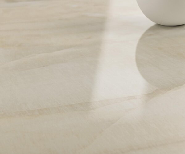 DELIFE Konferenčný stolík Edge okrúhly 100×100 cm keramika onyx champagne Borna titánová farba efekt