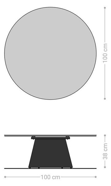 DELIFE Konferenčný stolík Edge okrúhly 100×100 cm keramika onyx champagne Borna titánová farba efekt