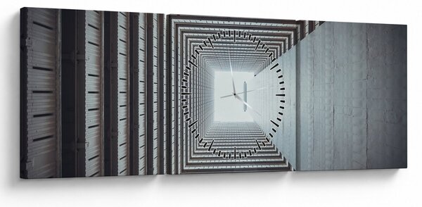 Obraz - Pohľad zvnútra budovy (s hodinami) (90x30 cm)