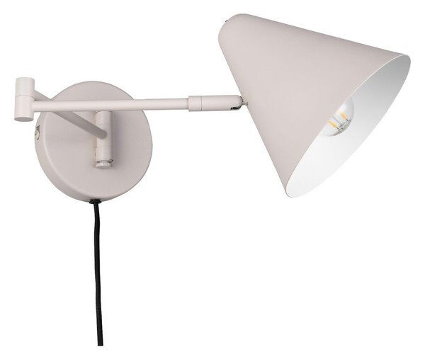Slonovinové nástenné svietidlo s ohýbateľnou konštrukciou do zásuvky ø 15 cm Cosima – Trio