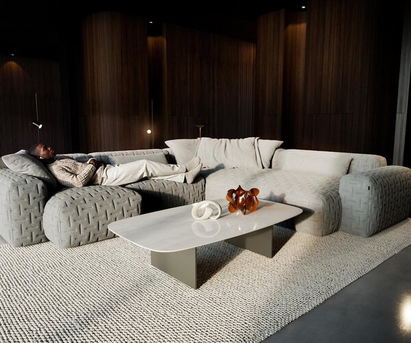 DELIFE Konferenčný stolík Edge zaoblený 140×80 cm keramika onyx šampanské Salto kov titánová farba