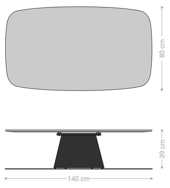 DELIFE Konferenčný stolík Edge zaoblený tvar 140×80 cm keramika onyx šampanské Borna titánová farba efekt
