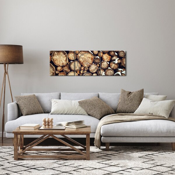 Obraz - Drevo v snehu (s hodinami) (90x30 cm)