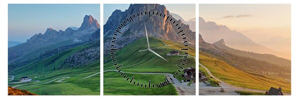 Obraz - Dolomity (s hodinami) (90x30 cm)