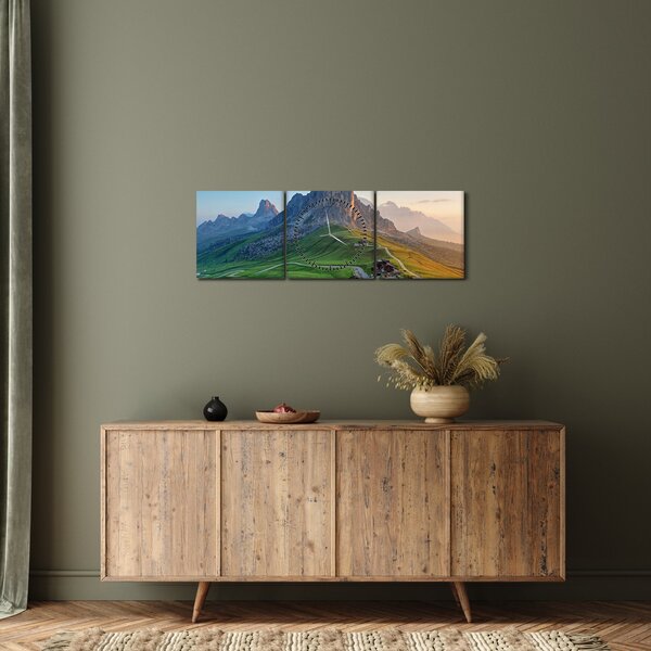 Obraz - Dolomity (s hodinami) (90x30 cm)