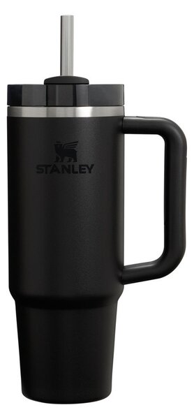 Čierna termoska so slamkou z nehrdzavejúcej ocele 890 ml Quencher H2.O FlowState™ Tumbler Black 2.0 – Stanley
