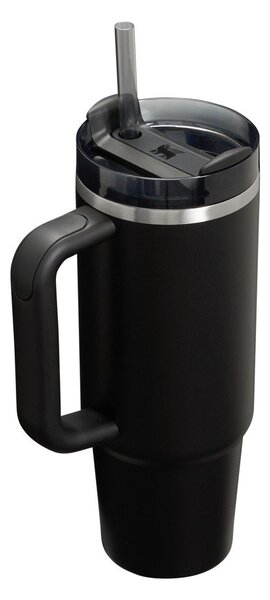 Čierna termoska so slamkou z nehrdzavejúcej ocele 890 ml Quencher H2.O FlowState™ Tumbler Black 2.0 – Stanley