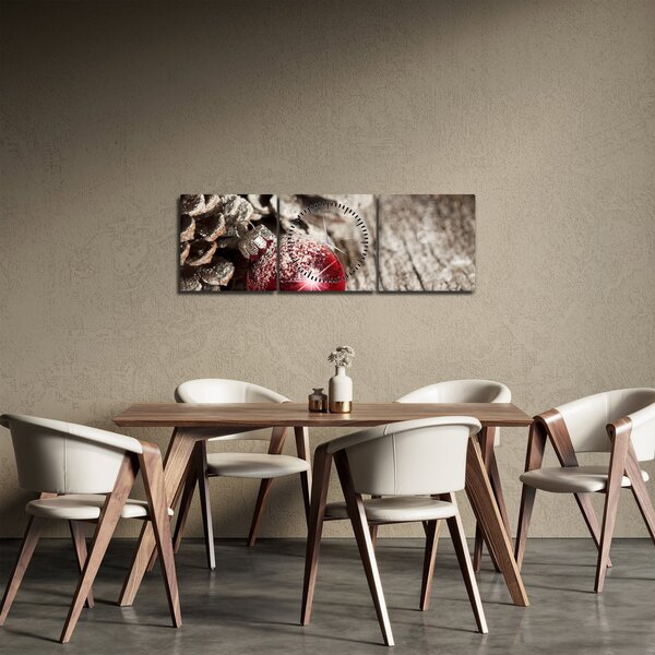 Obraz - Vianočné ozdoby (s hodinami) (90x30 cm)