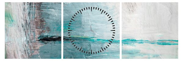 Obraz - Abstraktné olejomaľba (s hodinami) (90x30 cm)