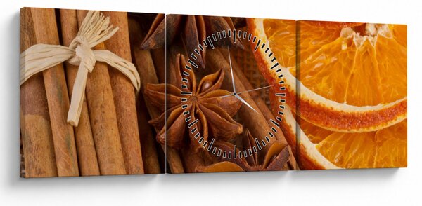 Obraz - Vonné korenie (s hodinami) (90x30 cm)