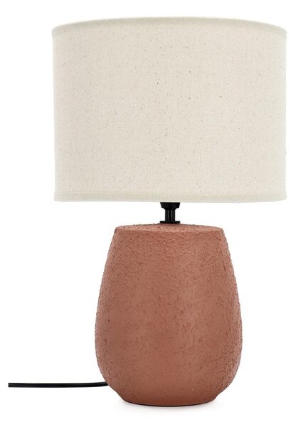 Keramická stolová lampa v terakotovej farbe s textilným tienidlom (výška 41,5 cm) Irvin – Yes Everyday