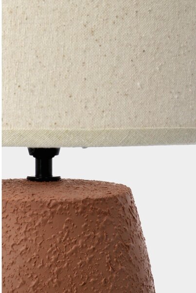 Keramická stolová lampa v terakotovej farbe s textilným tienidlom (výška 41,5 cm) Irvin – Yes Everyday