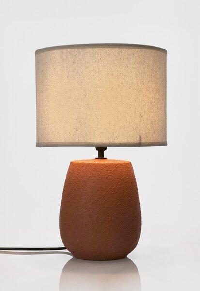 Keramická stolová lampa v terakotovej farbe s textilným tienidlom (výška 41,5 cm) Irvin – Yes Everyday