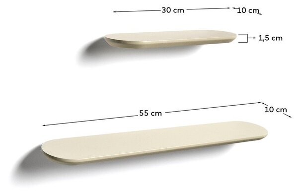 Béžové police v súprave 2 ks 55 cm Arely – Kave Home