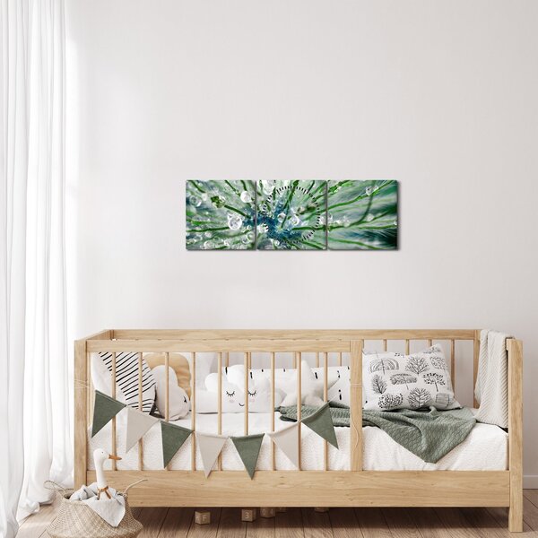Obraz - Makro snímka kvetu (s hodinami) (90x30 cm)