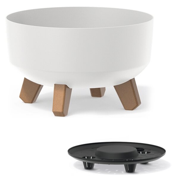 Plastový kvetináč na nožičkách DGRL300L 28,5 cm - biela