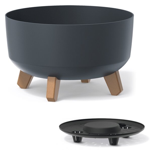 Plastový kvetináč na nožičkách DGRL300L 28,5 cm - antracit