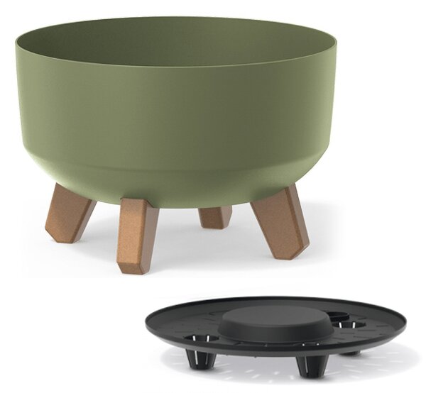 Plastový kvetináč na nožičkách DGRL240L 23,5 cm - zelená