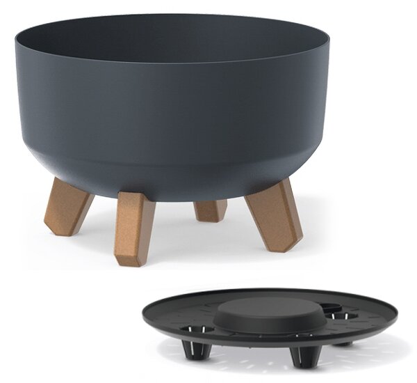 Plastový kvetináč na nožičkách DGRL240L 23,5 cm - antracit