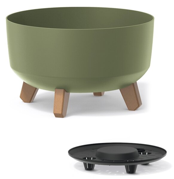 Plastový kvetináč na nožičkách DGRL300L 28,5 cm - zelená