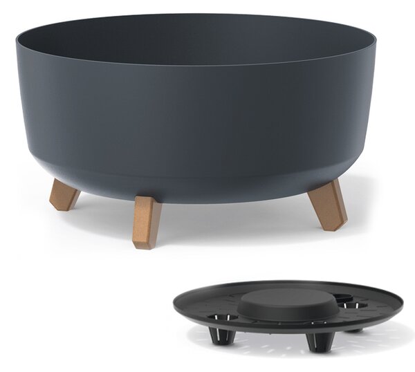 Plastový kvetináč na nožičkách DGRL400L 37,9 cm - antracit