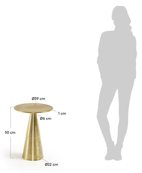 Hliníkový okrúhly odkladací stolík ø 39 cm Rhet – Kave Home