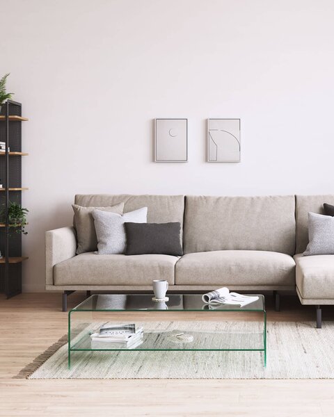 MUZZA KONFERENČNÝ STOLÍK BURANO 110X55 CM SKLO